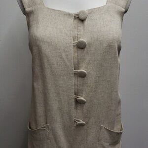 Topshop Linen Blend Romper Women's Size 4 Beachy Coastal Summer Vacation